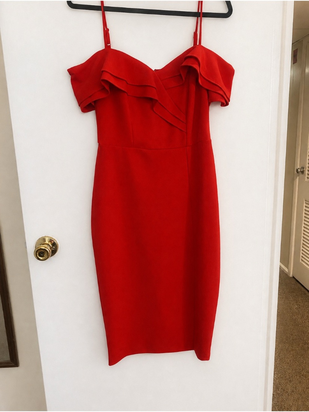 Premier Red One-Shoulder Ruffle Cocktail Dress